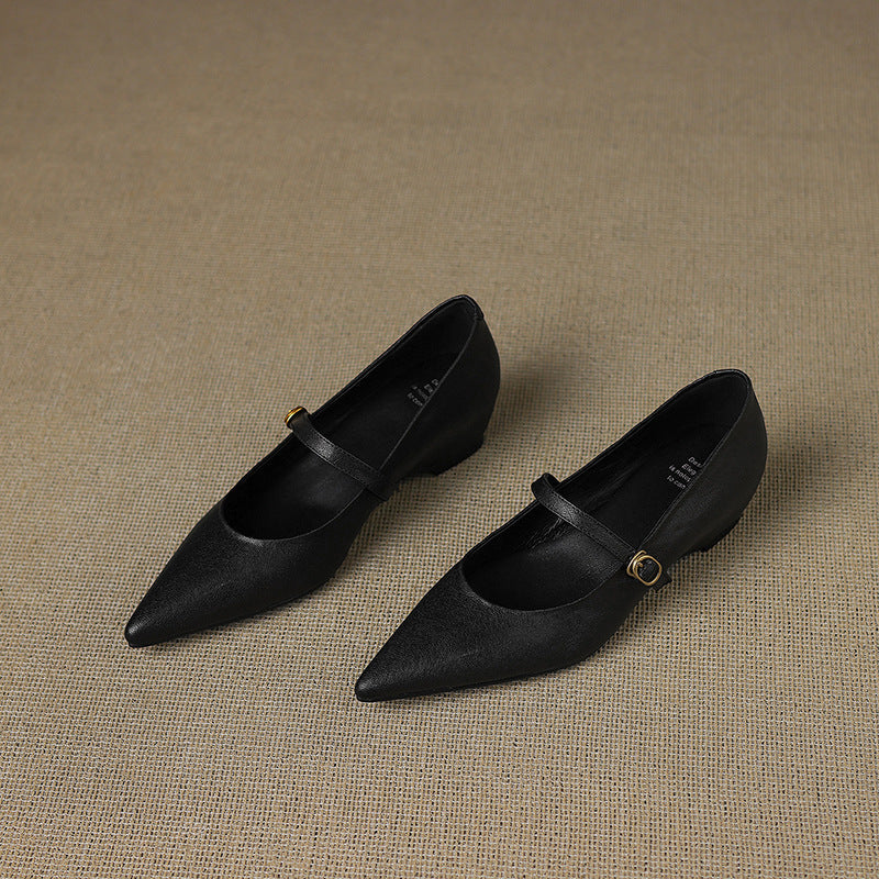 Veloria Lambskin Leather Mary Janes