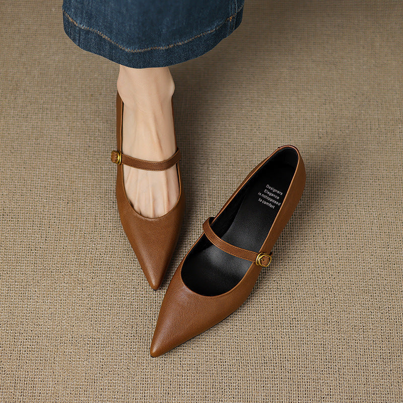 Veloria Lambskin Leather Mary Janes