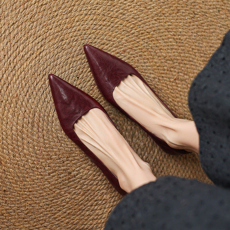 Veloria Lambskin Leather Flats