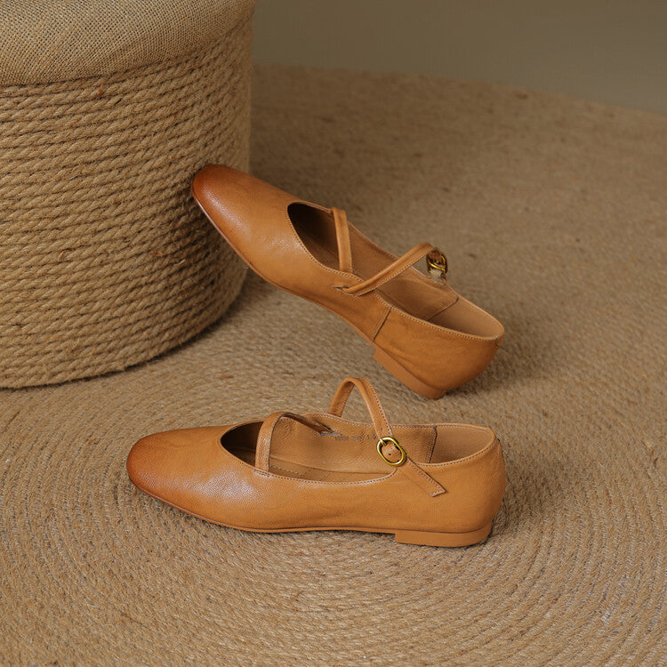 Aurelle Strap Leather Mary-Jane