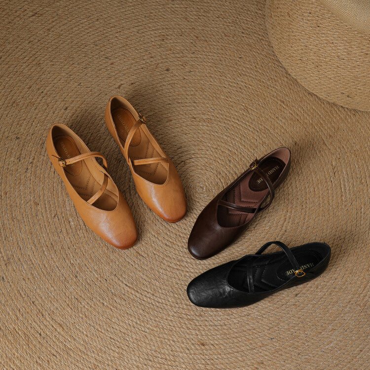 Aurelle Strap Leather Mary-Jane