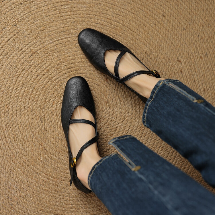 Aurelle Strap Leather Mary-Jane