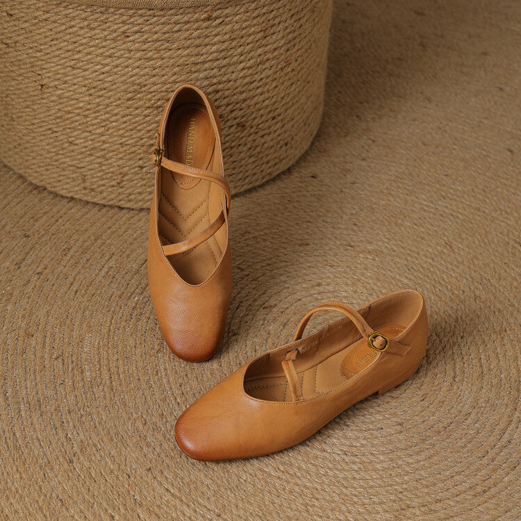 Aurelle Strap Leather Mary-Jane