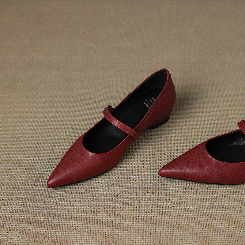 Veloria Lambskin Leather Mary Janes