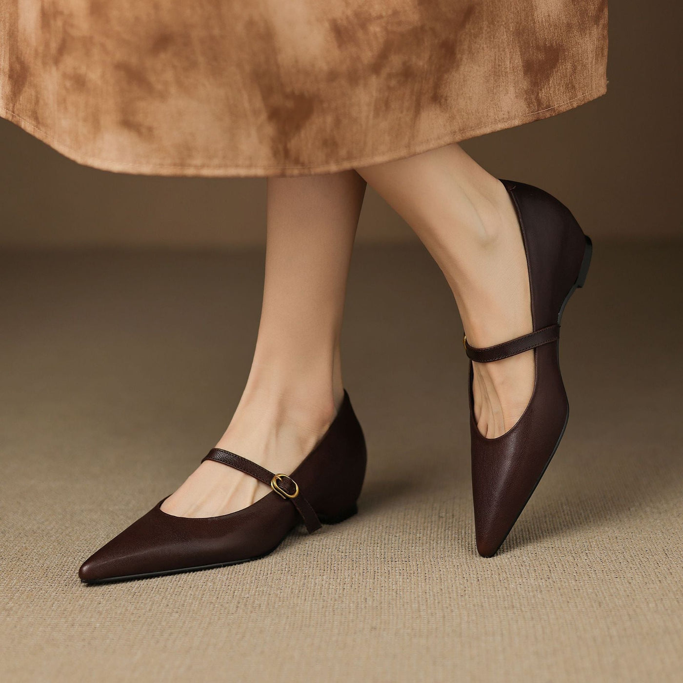 Veloria Lambskin Leather Mary Janes