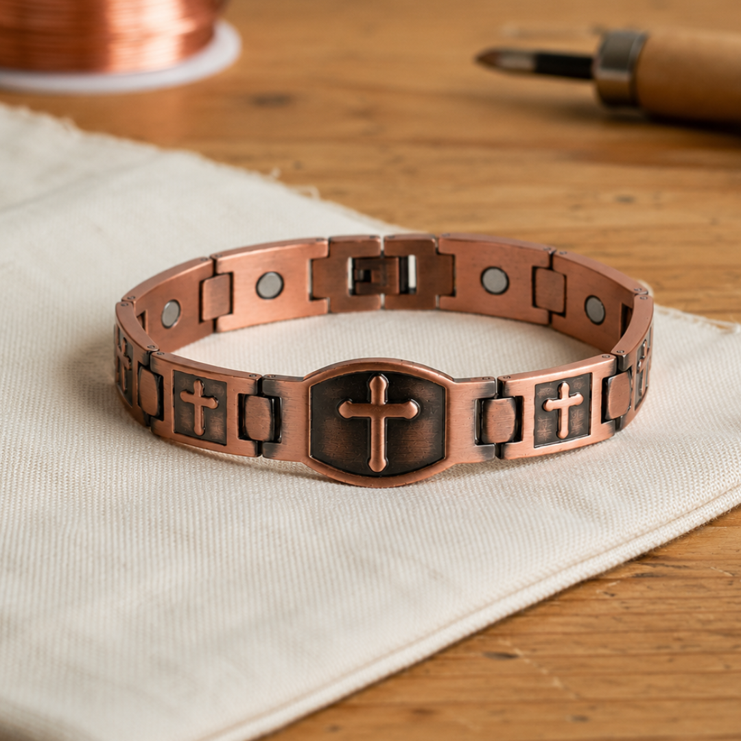 Cross Copper Bracelet