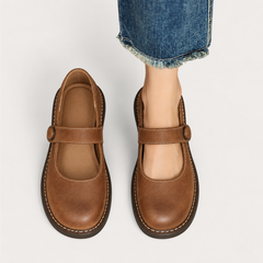 Janina Cushioned Comfort Shoes in brown, worn