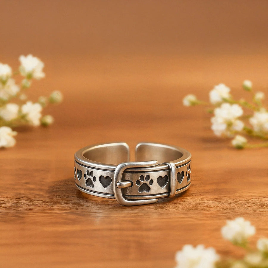 Cute and Stylish Dog-Inspired Collar Ring