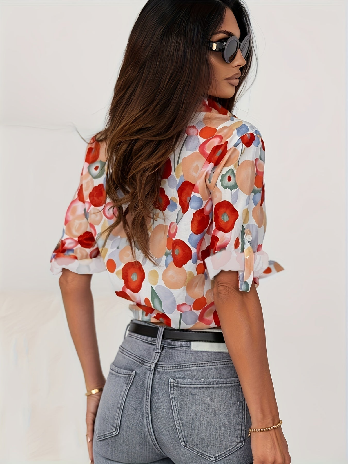 Desiree | Bold Floral Button-Down Shirt
