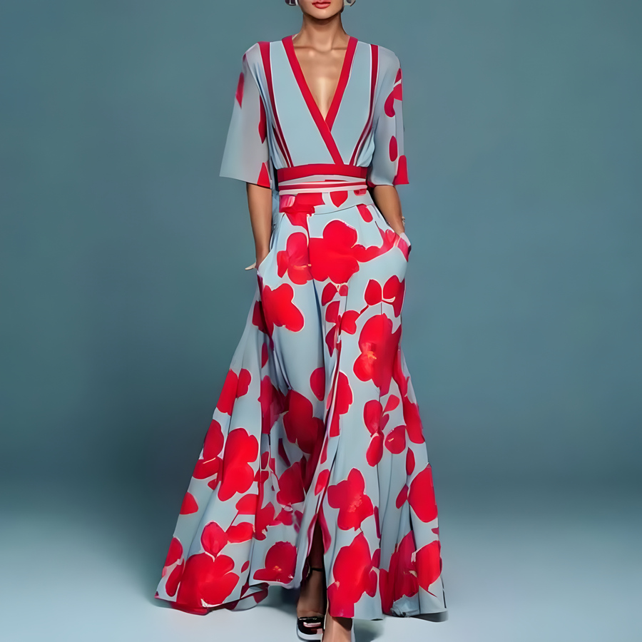 Michelle™ - Elegant Floral Wrap Dress