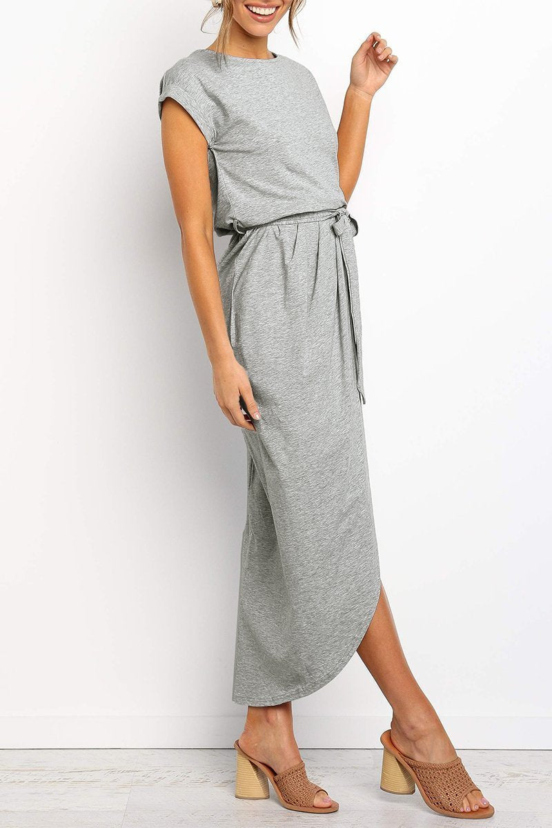 Mafalda | Cap-Sleeve Belted Wrap Midi Dress