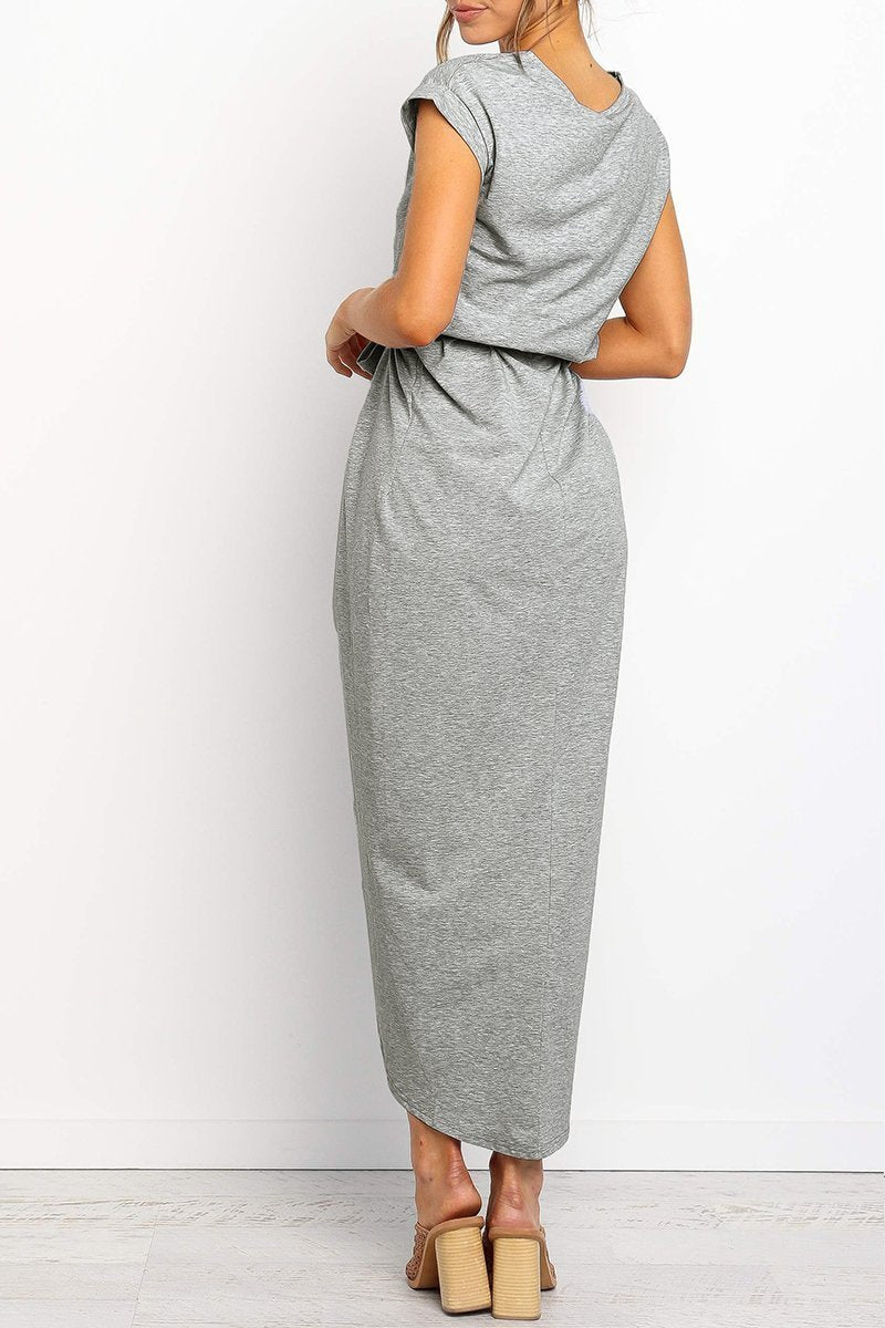 Mafalda | Cap-Sleeve Belted Wrap Midi Dress