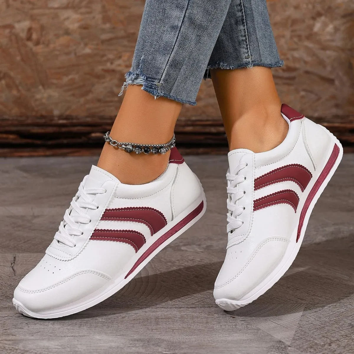 Ornella | Cross-Band Lace-Up Sneakers