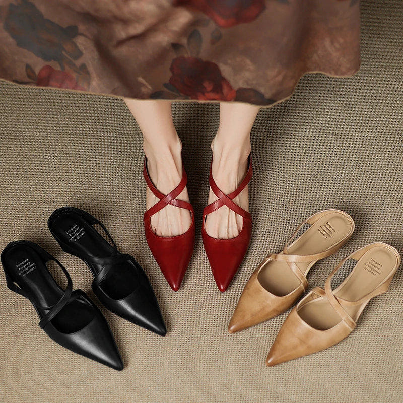 Aluna Genuine Leather Mules