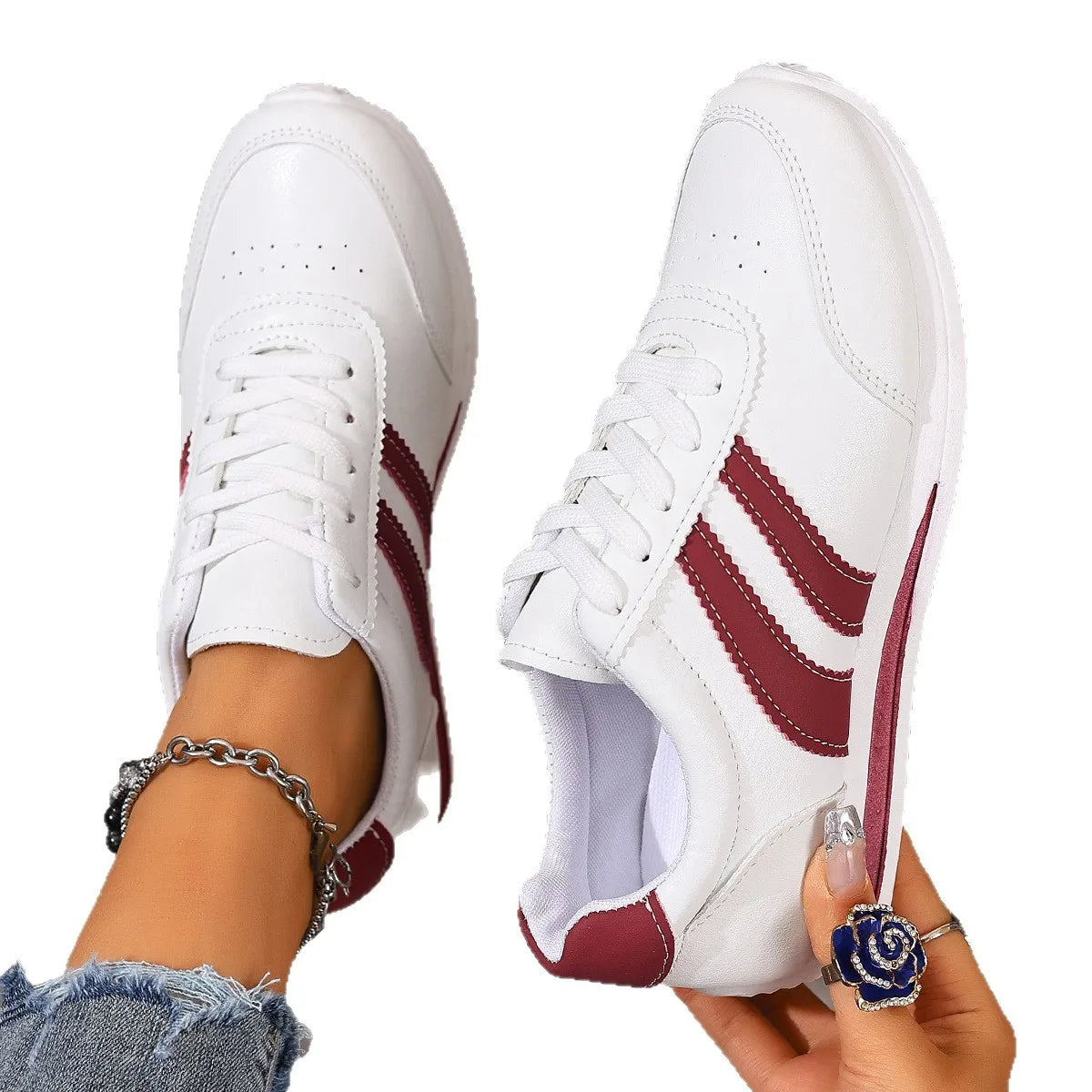 Ornella | Cross-Band Lace-Up Sneakers