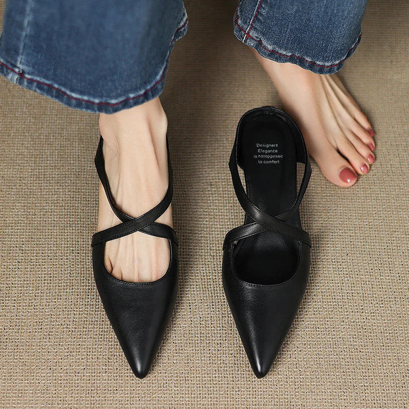 Aluna Genuine Leather Mules