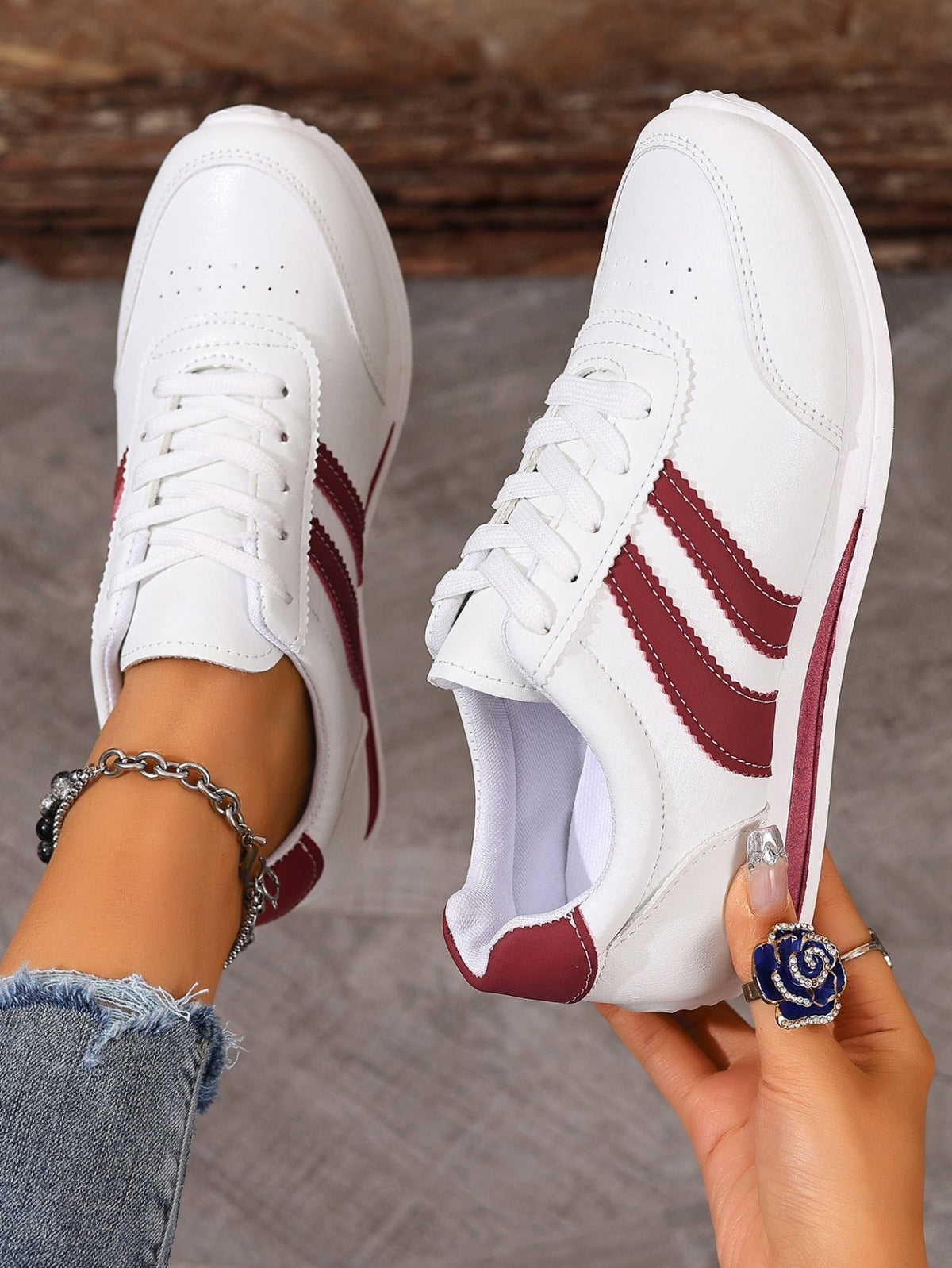 Ornella | Cross-Band Lace-Up Sneakers