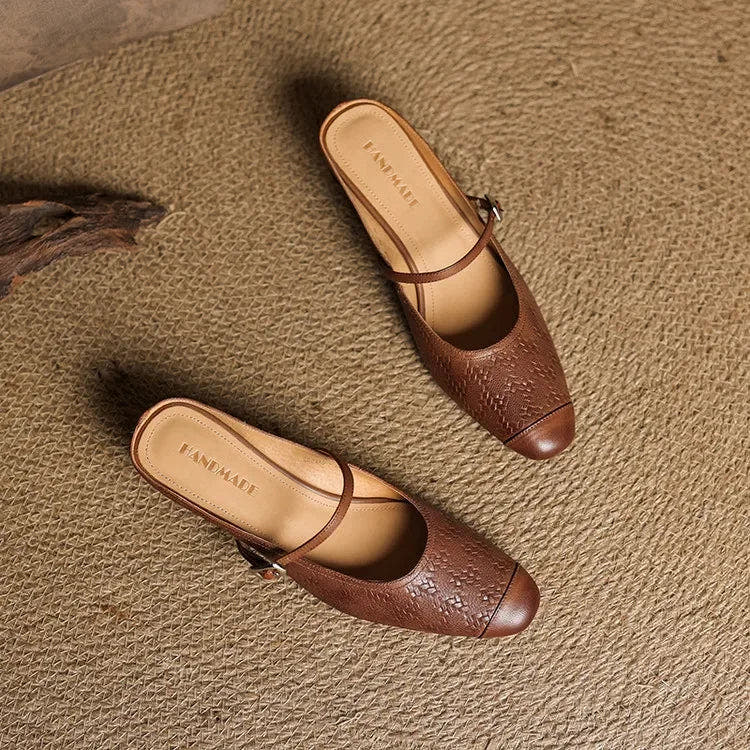 Edda Genuine Leather Mules