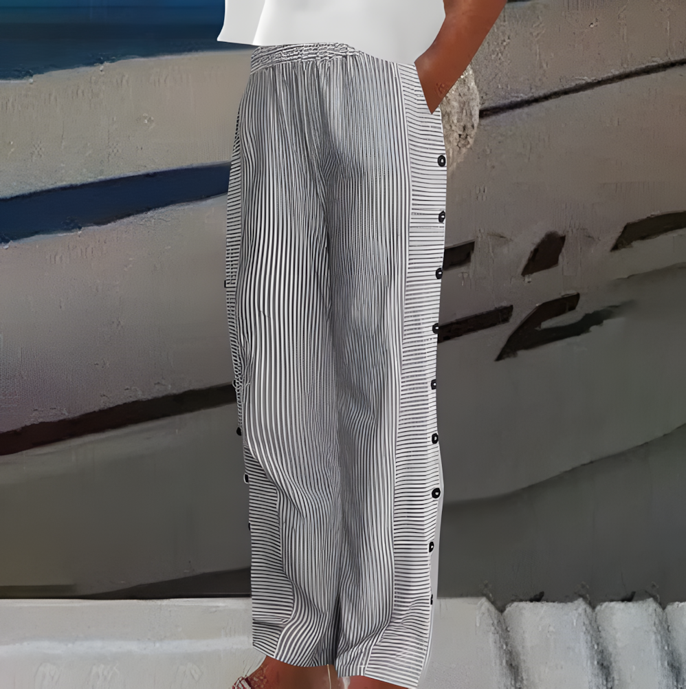 REA | COMFORTABLE STRIPED CASUAL PANTS