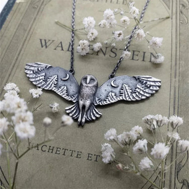 Vintage Owl Moon Necklace