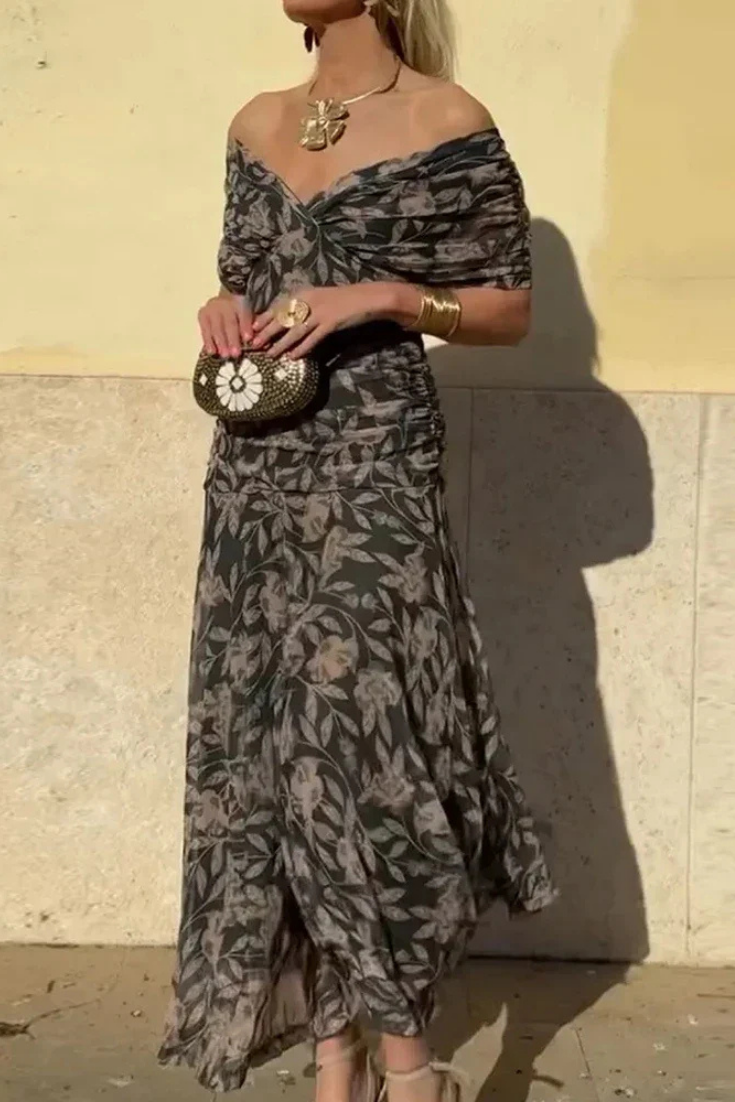 Giuliana | Off-Shoulder Twist-Front Chiffon Midi Dress