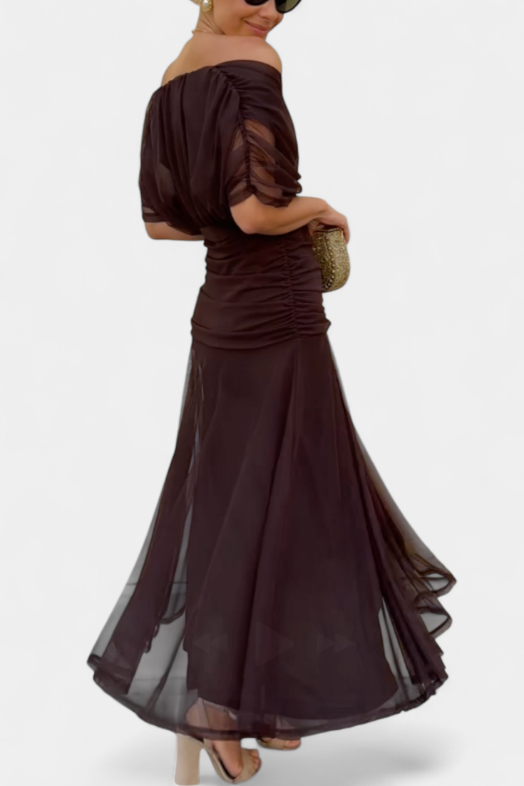 Giuliana | Off-Shoulder Twist-Front Chiffon Midi Dress