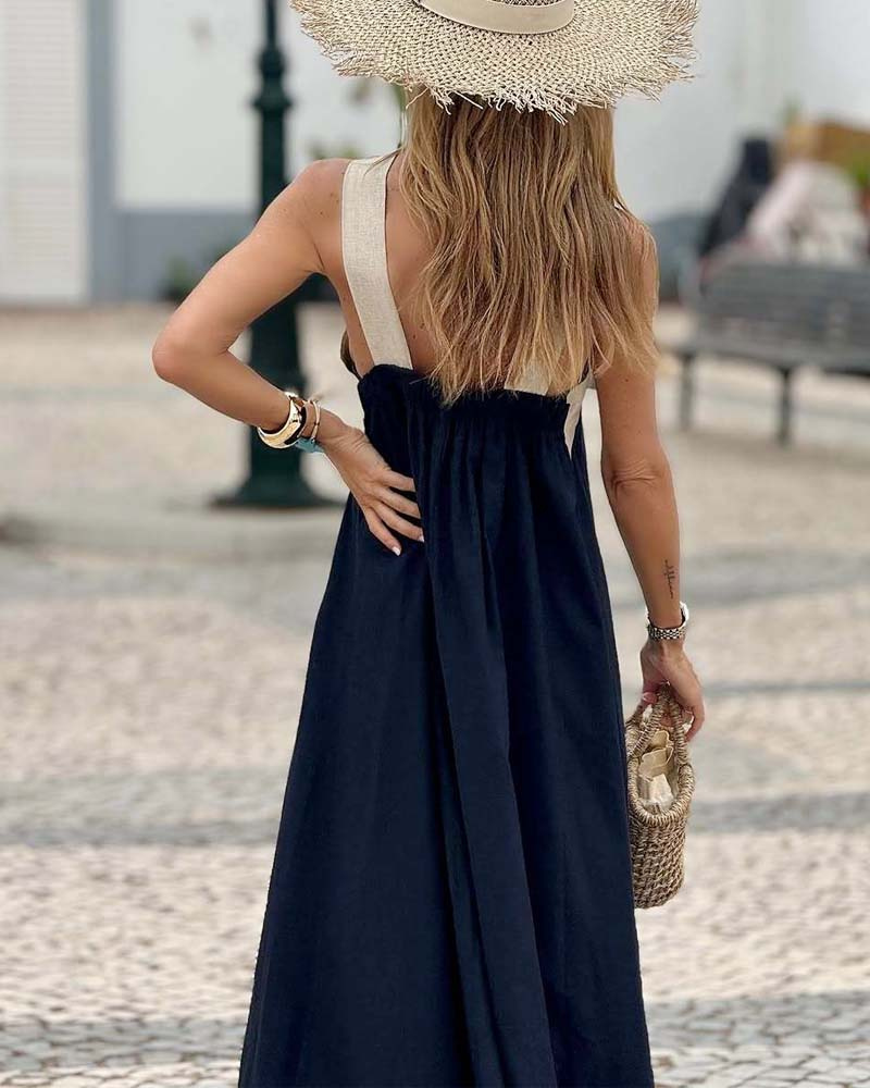Gabriella | Cross-Halter Maxi Dress