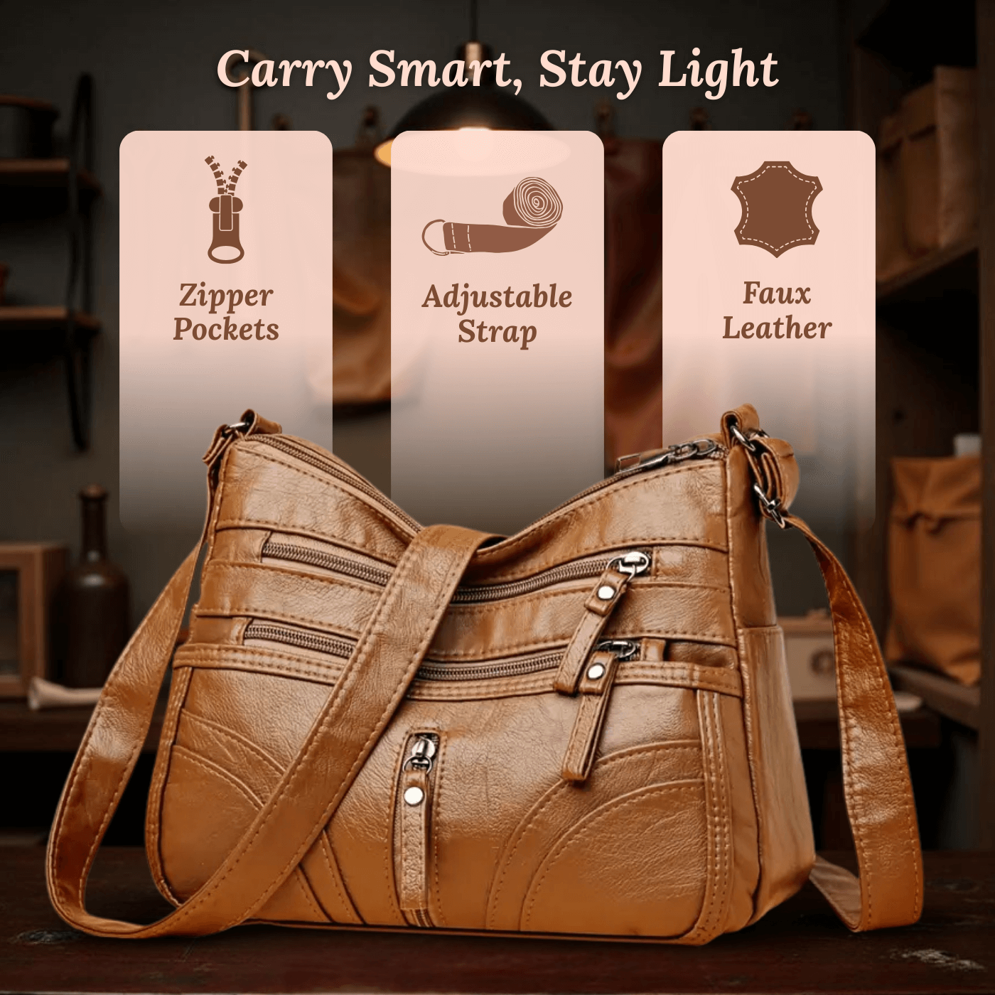 Giulia's Multi-Zip | Crossbody Bag