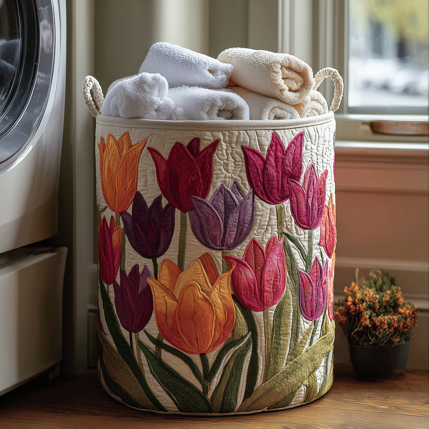 Liliana | Hand-Quilted Laundry Basket