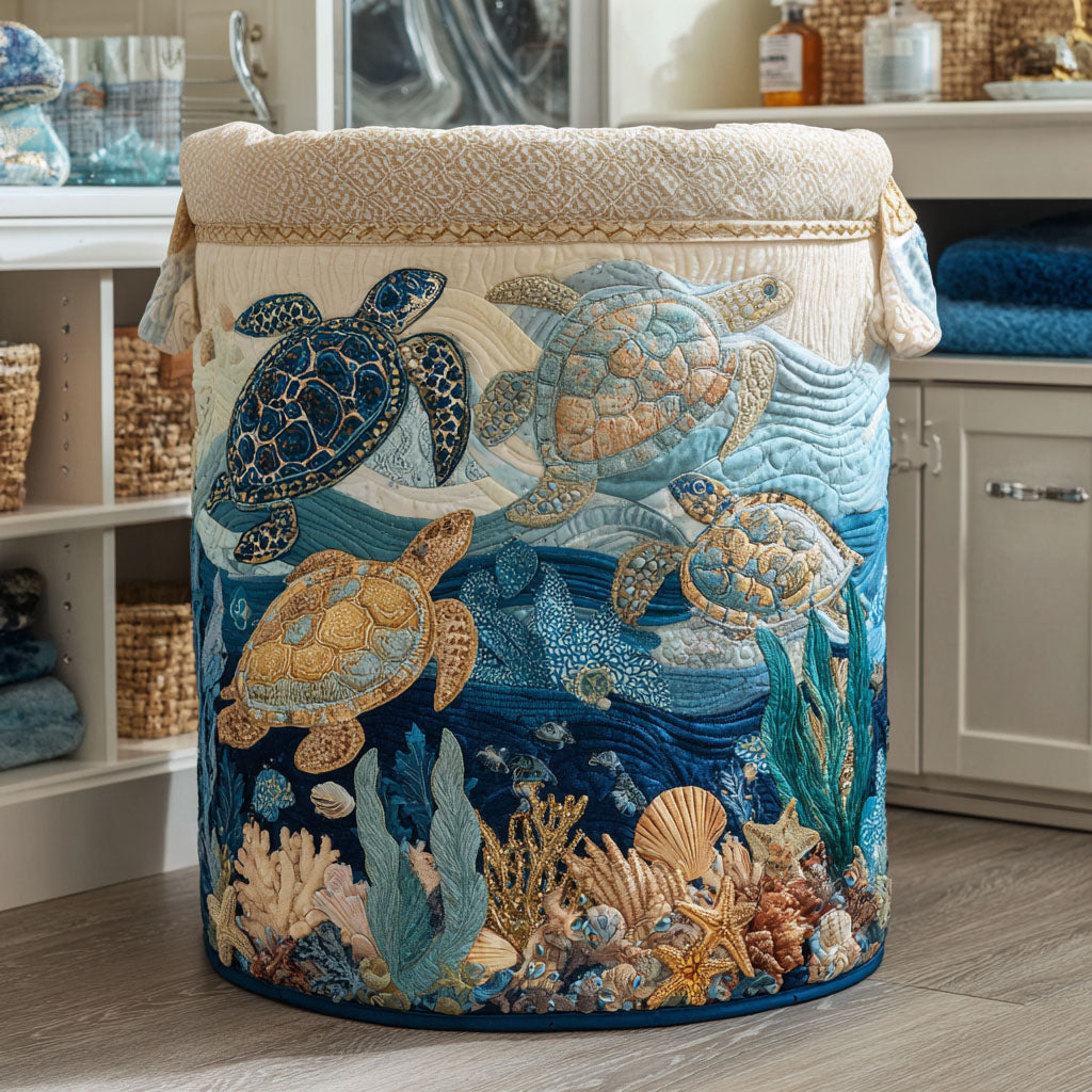 Marina | Hand-Quilted Laundry Basket