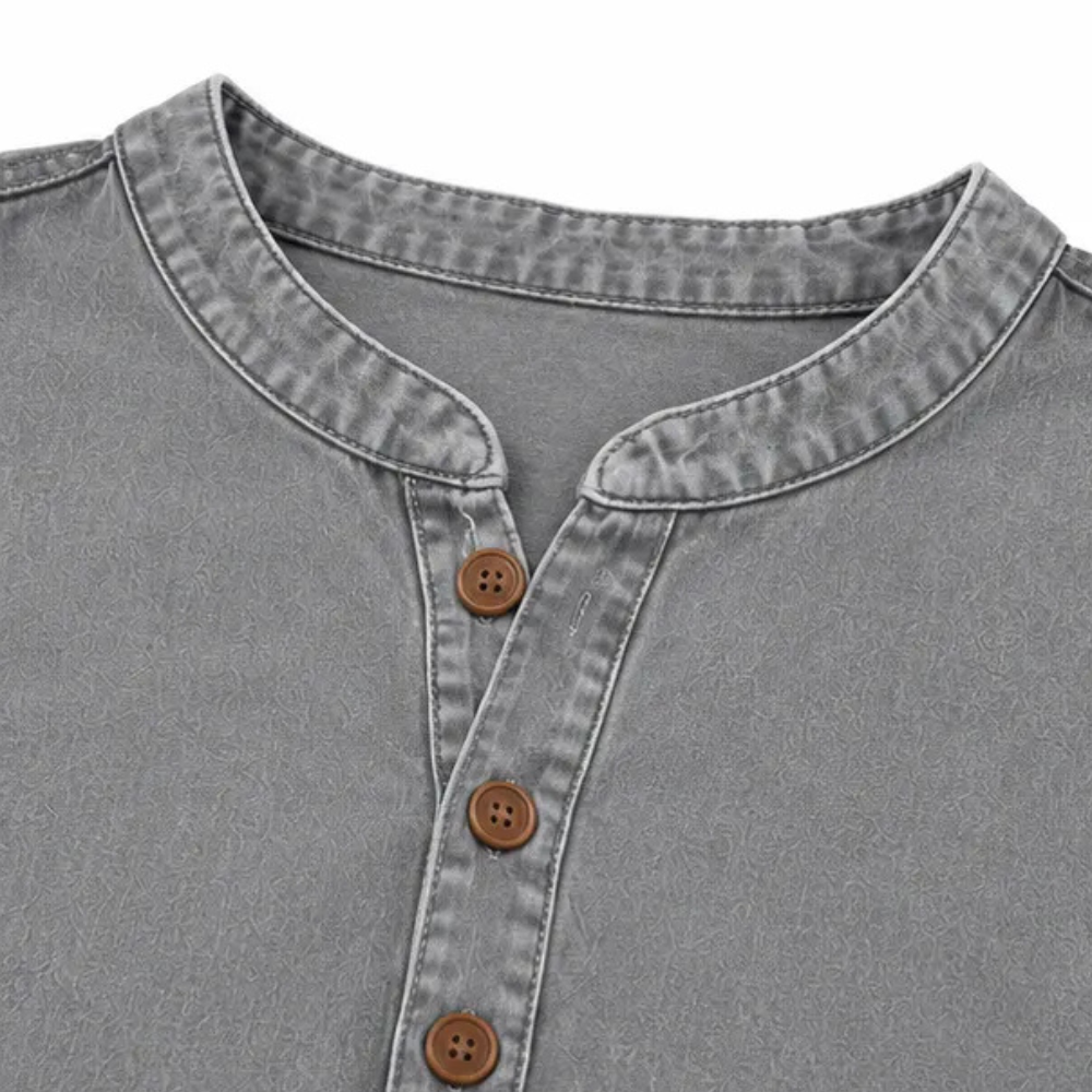 Avelyn | Henley Tunic Top with Side Buttons