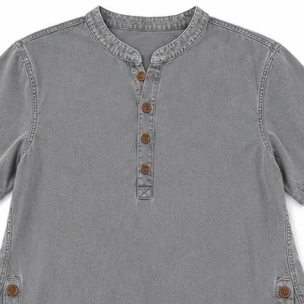Avelyn | Henley Tunic Top with Side Buttons