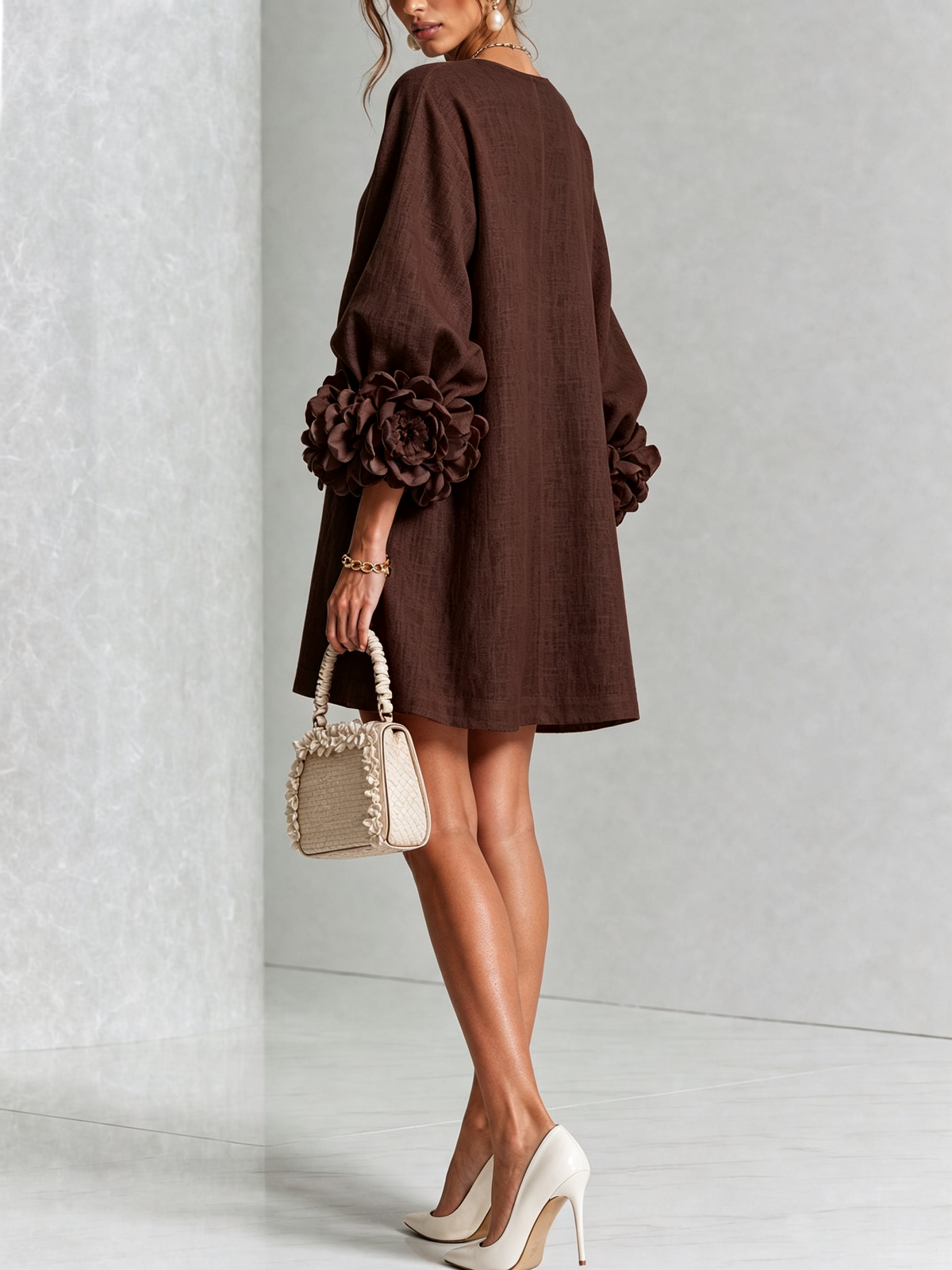 Ottavia | Rose Cuff Button-Down Mini Dress