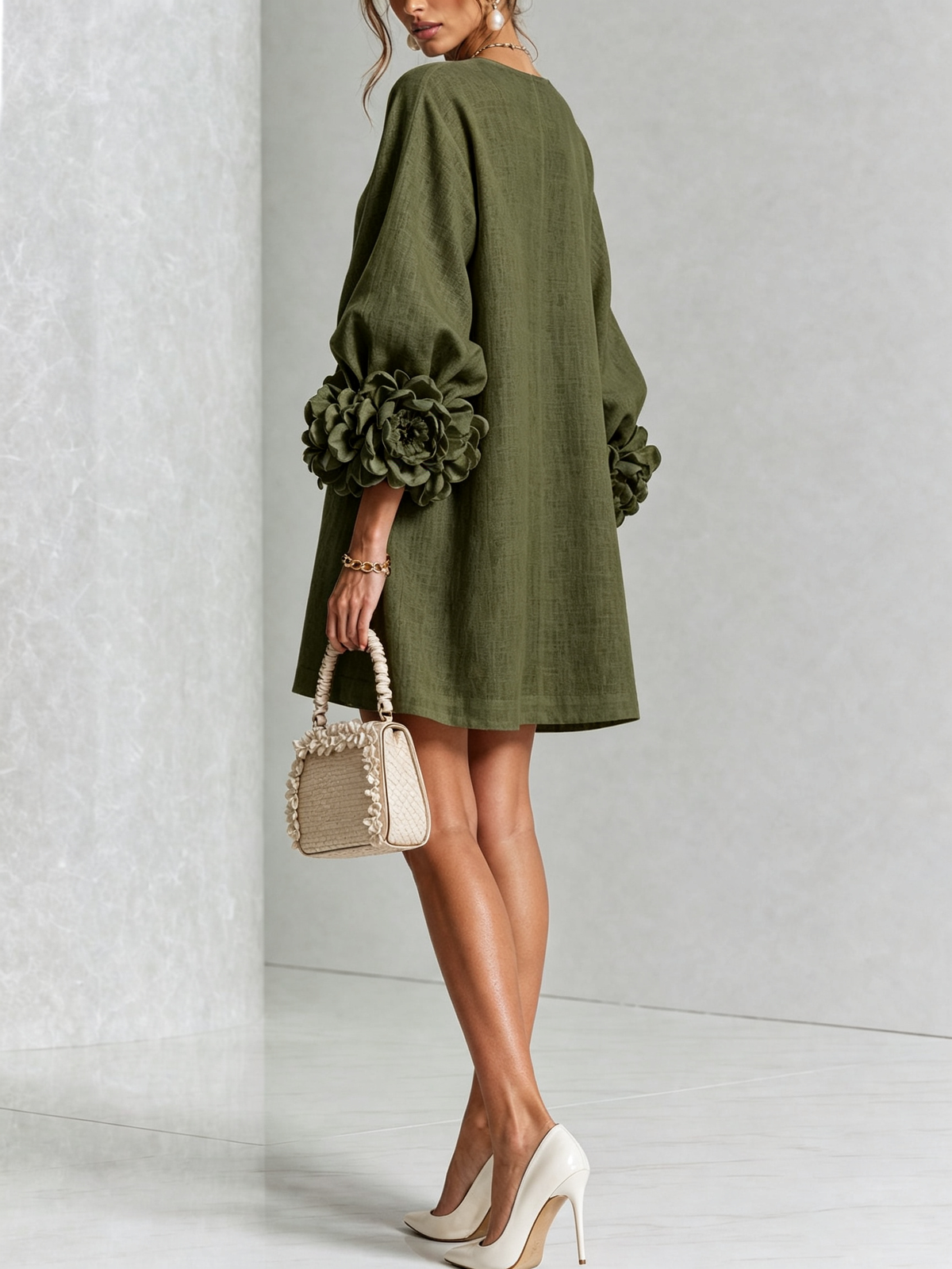 Ottavia | Rose Cuff Button-Down Mini Dress