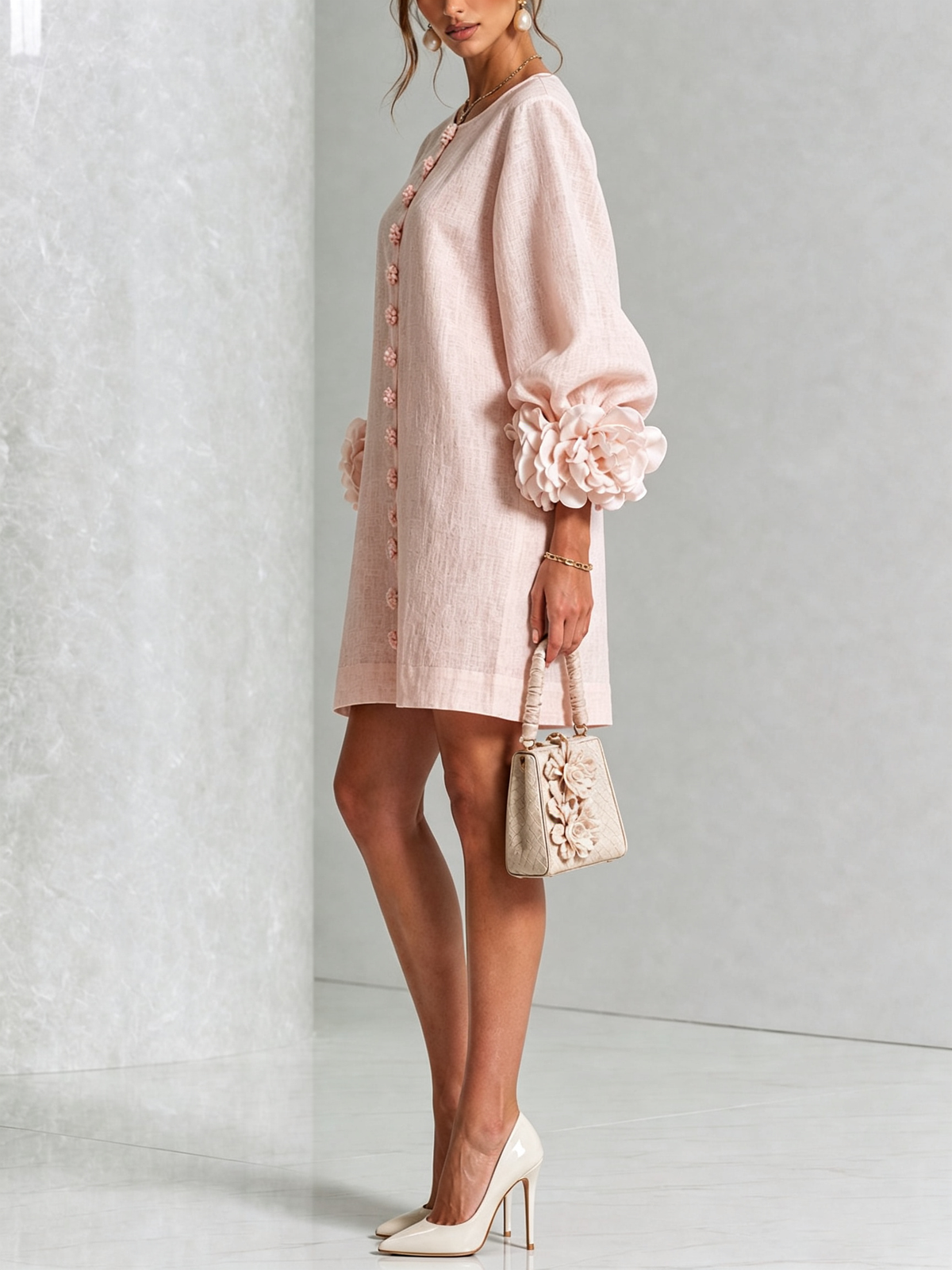 Ottavia | Rose Cuff Button-Down Mini Dress