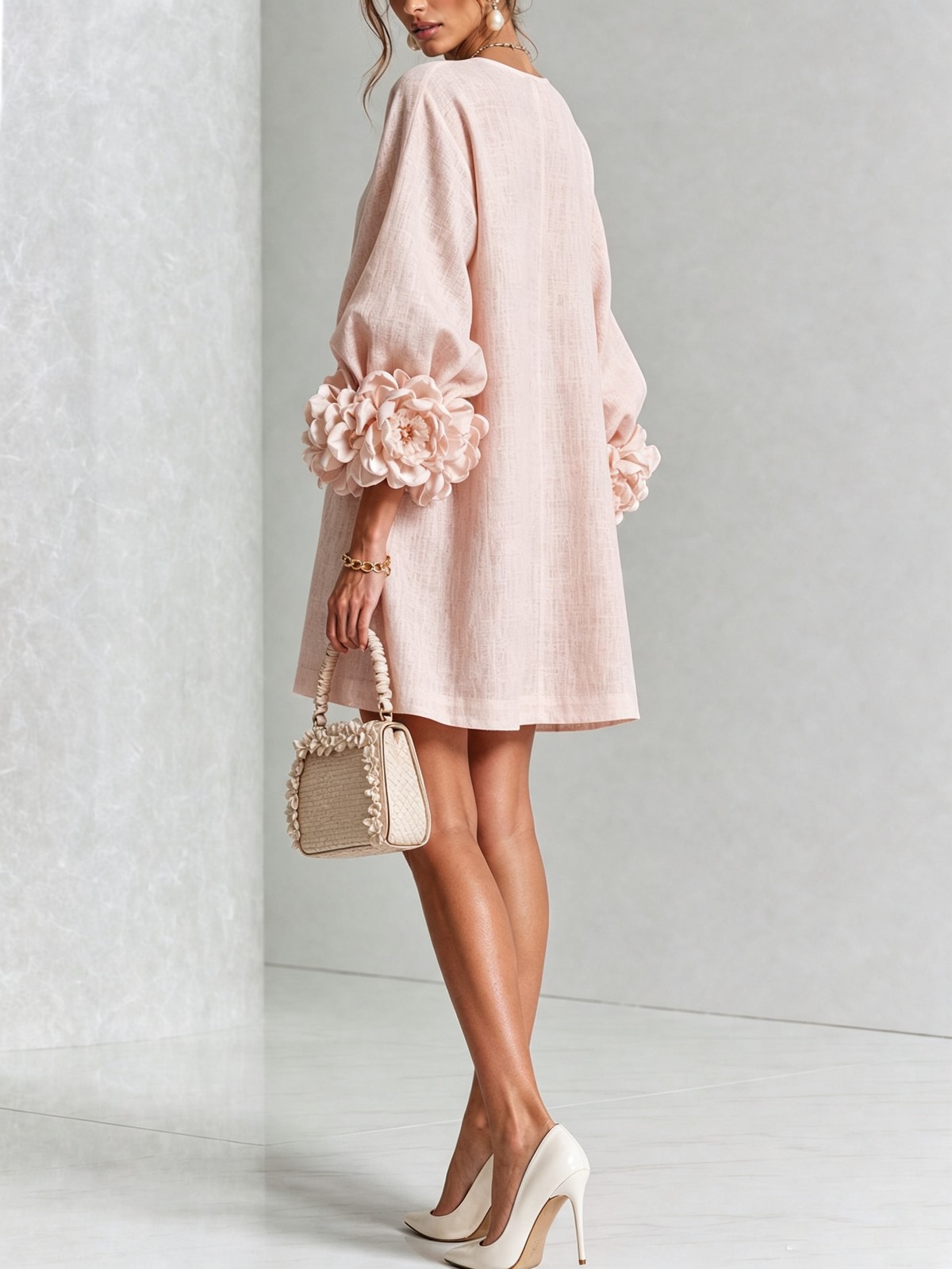 Ottavia | Rose Cuff Button-Down Mini Dress