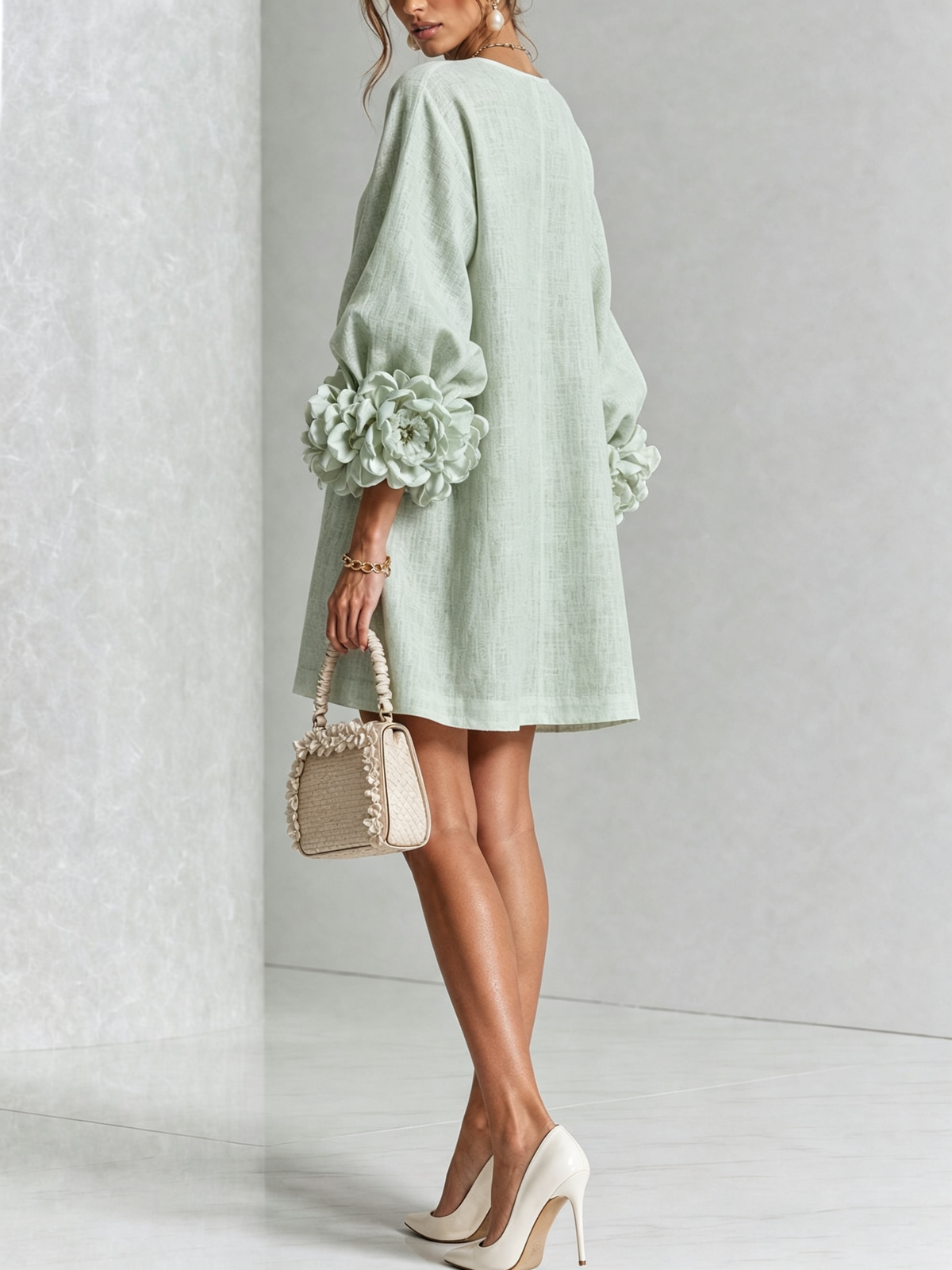 Ottavia | Rose Cuff Button-Down Mini Dress