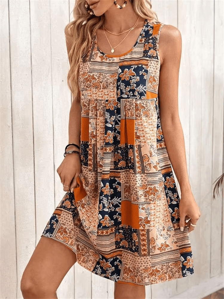 Francine | Boho Patchwork Mini Dress