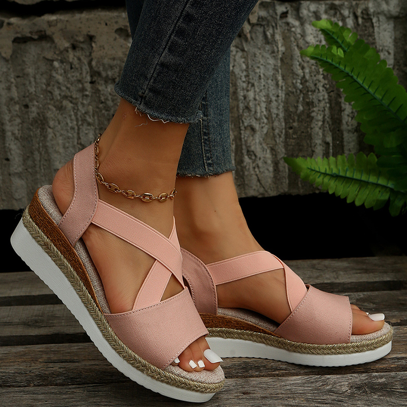 Doriana | Crisscross Wedge Sandals