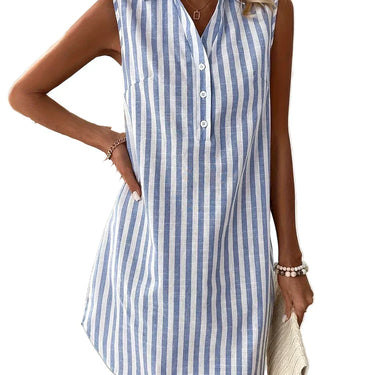 Frenzi - Striped Shirt Dress
