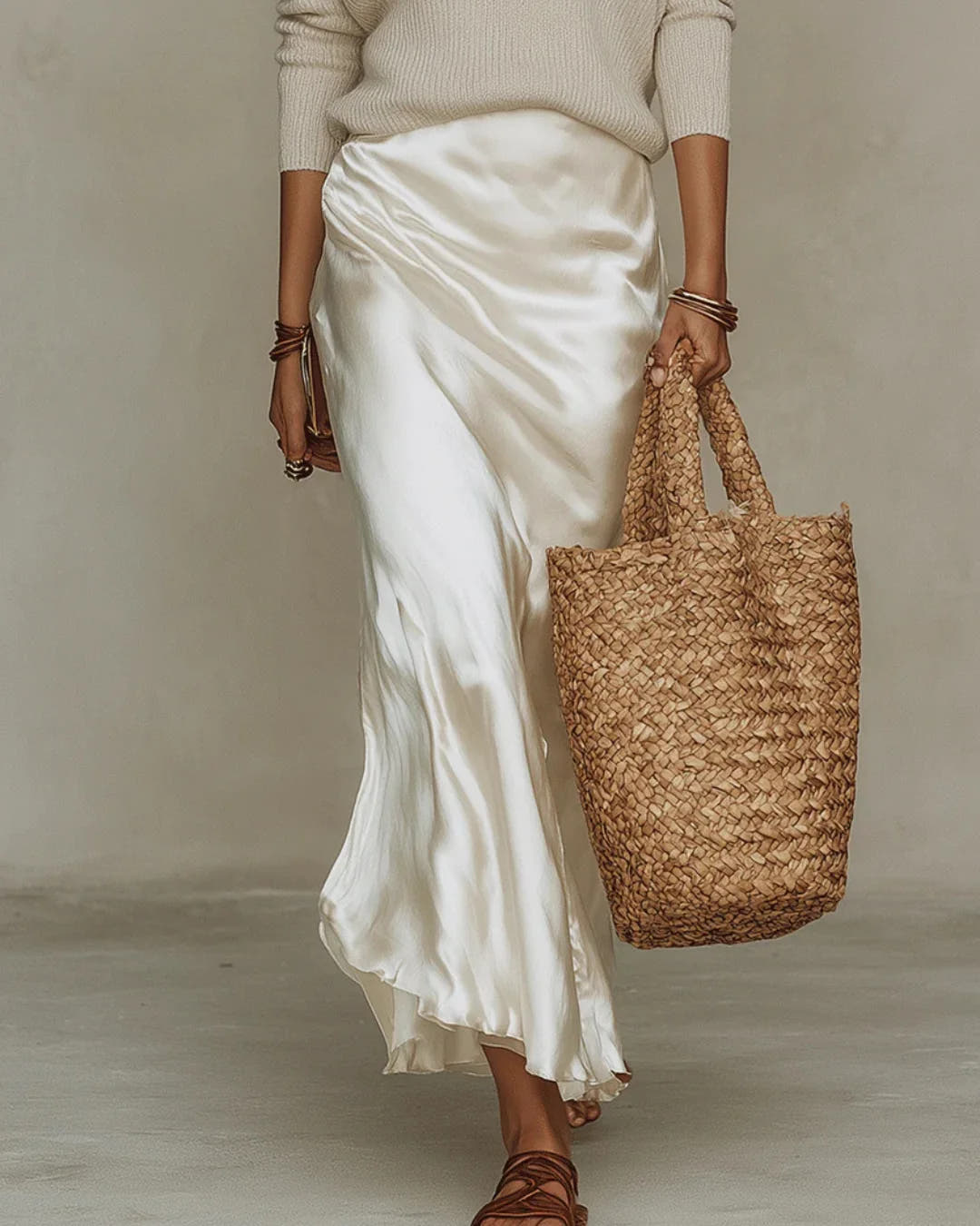Albina | Elegant Satin Midi Dress