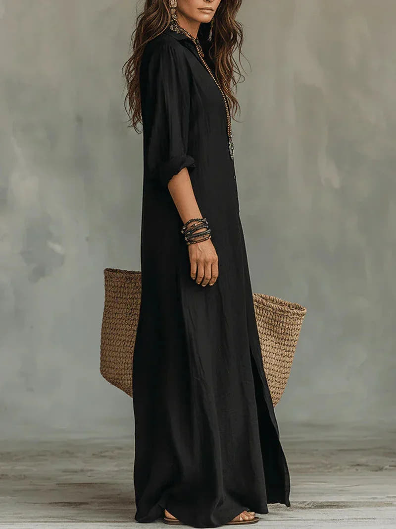 Alexandra | Flowing Button-Front Maxi Dress