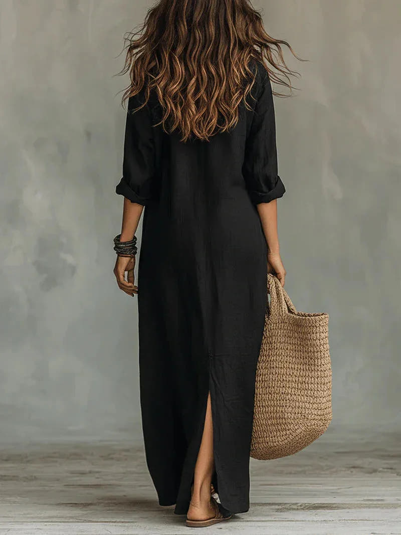 Alexandra | Flowing Button-Front Maxi Dress