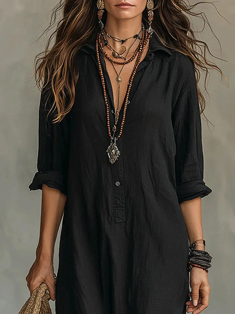 Alexandra | Flowing Button-Front Maxi Dress