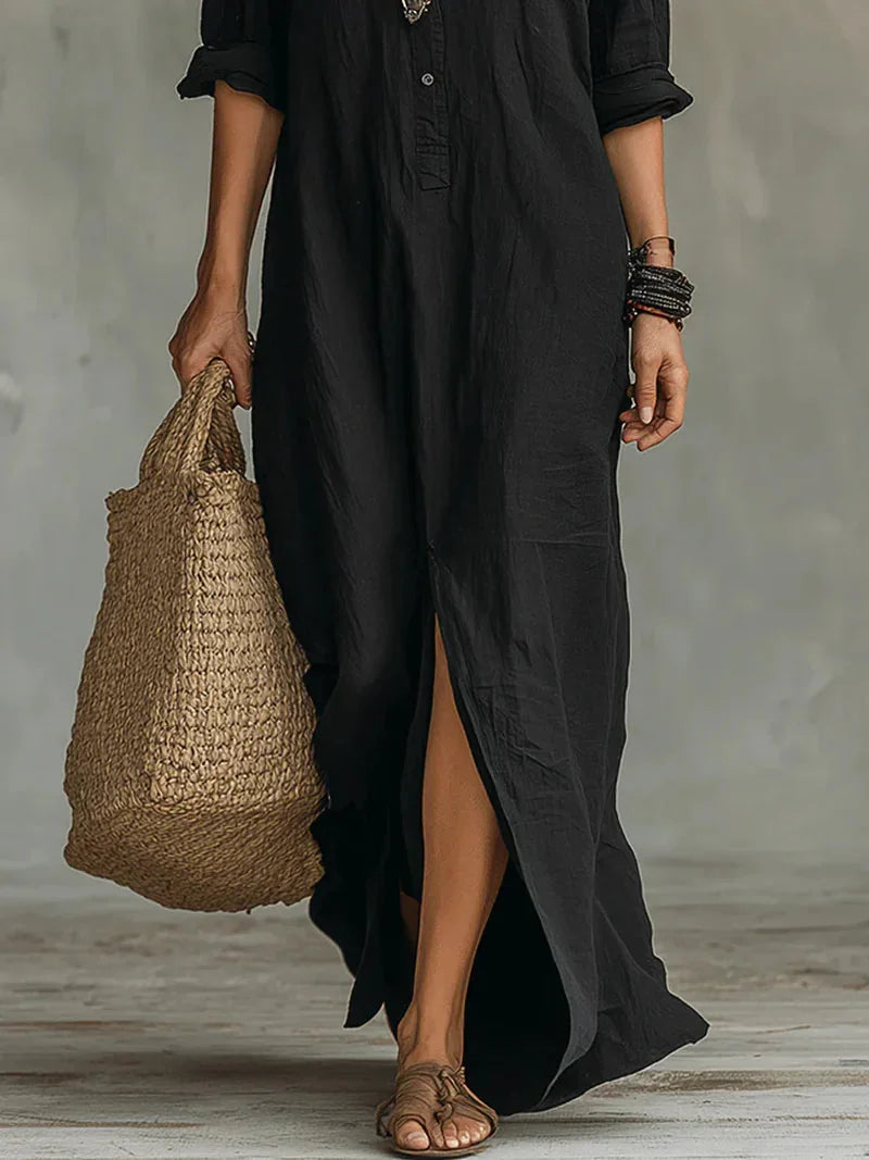 Alexandra | Flowing Button-Front Maxi Dress