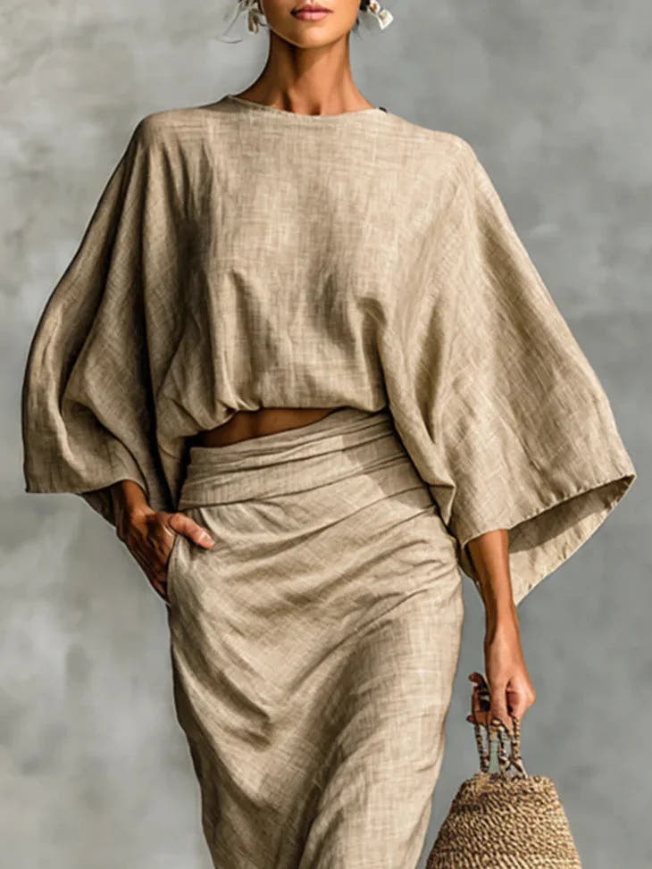 Allison | Batwing Two-Piece Skirt Set