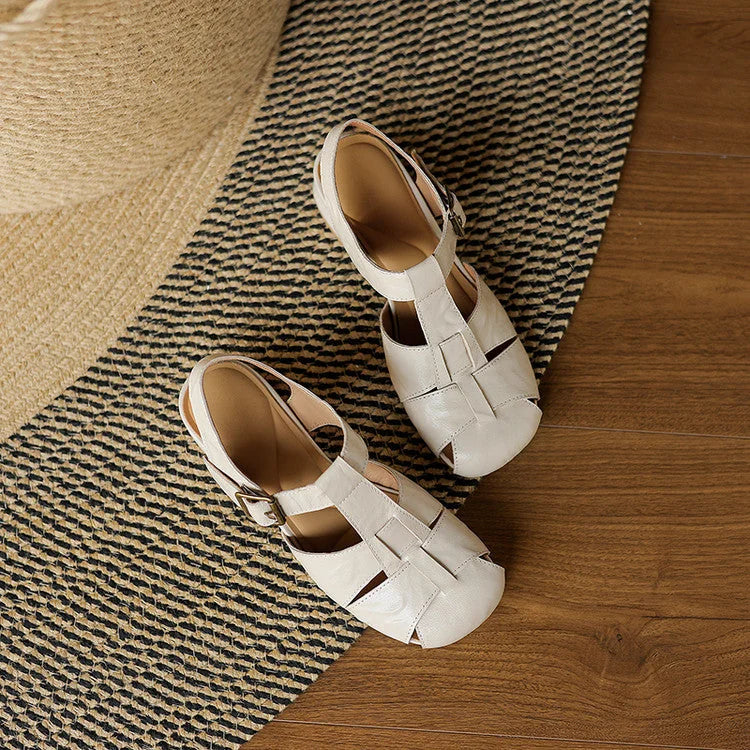 Amaya | Block Heel Leather Sandals