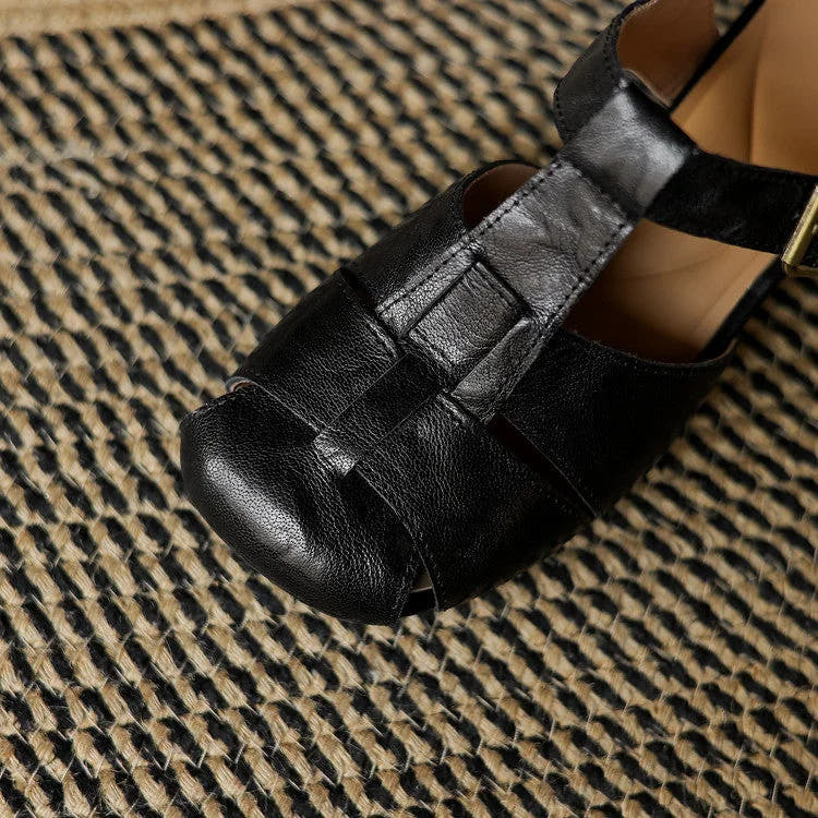 Amaya | Block Heel Leather Sandals