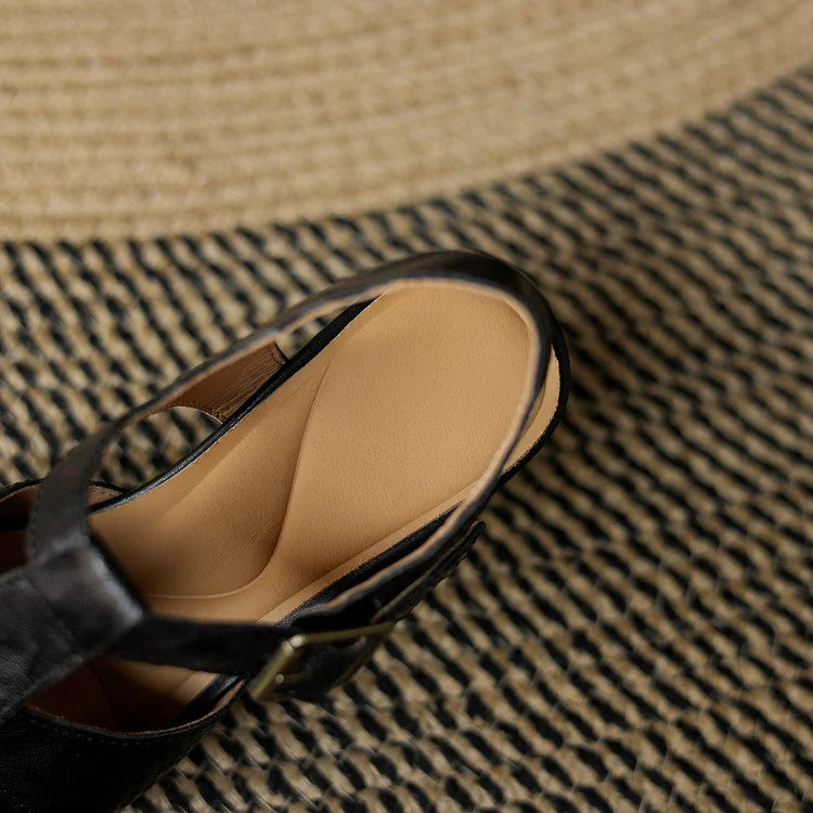 Amaya | Block Heel Leather Sandals
