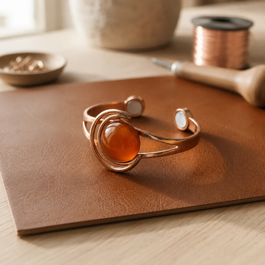 Amber Copper Bracelet